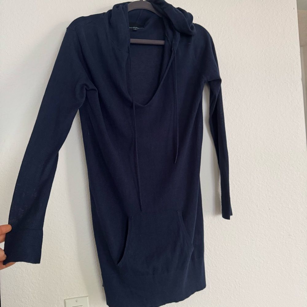Cynthia Rowley Navy Hoodie Long Sleeves Sweater Dress - Size M - Picture 7 of 8